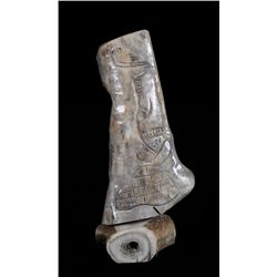 Inuit Antler Carving by Nellie Appagag (1936) - Sanikiluaq  5 1/2" H.  Good Condition