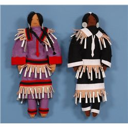 Two Northwest Coast Costume Dolls by Ray McKeown 14" H.  Fine Condition