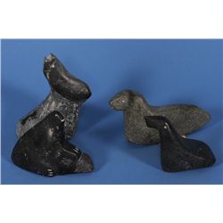 Four Inuit Sculptures; Bird by Mary Iqaai - Baker Lake 4 1/2" L., Bird by Bart Hanna 2 1/2" L., Bird