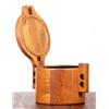 Image 1 : Ishink i massiv teak, fällbart lock, brännmärkt: Woodline Denmark BK, höjd 17 cm....