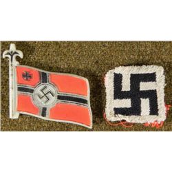 2 ORIGINAL NAZI ITEMS WAR FLAG IN PLASTIC