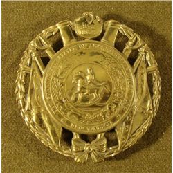 CIVIL WAR CONFEDERATE CIRCULAR BRASS TRIVET/WALL PLAQUE