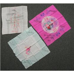3 WWII SILK SCARVES SENT FROM JAPAN TO LOVED ONES