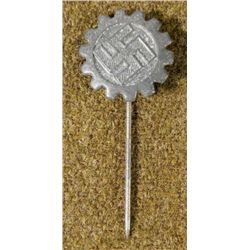 ORIGINAL DAF STICKPIN--SWASTIKA & GEAR-MARKED