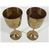 Image 2 : VINTAGE PAIR OF BRASS GOBLETS- 5 1/2" TAL