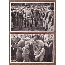 2 PHOTOS OF HITLER WITH STORY IN GERMAN ON BACK, FROM GI