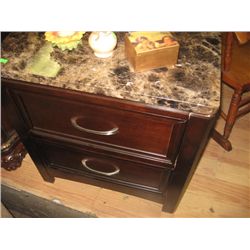 MARBLE TOP - 2DR END TABLE