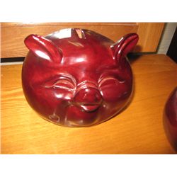 CHUBBY CARVED PIGGY BANK