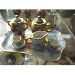 LIMOGES MINI TEA SET - 10PC - BLUE