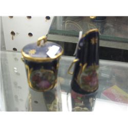 LIMOGES - POT W/LID & PITCHER - BLUE