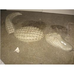 CONCRETE FIGURE - NEW - ALLIGATOR - 3 PC