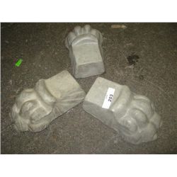 CONCRETE FIGURE - NEW - PLANT POT FEET -3PC