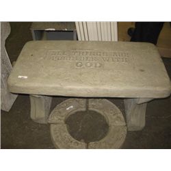 CONCRETE FIGURE - NEW - BENCH - LARGE - "ALL THING