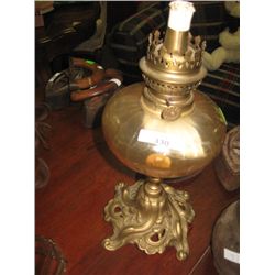 OIL LAMP - NO FLUTE BRASS CAST BASE