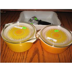 PYREX - BOWL & DISH - 2 TOTAL