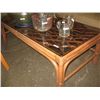 Image 1 : GLASS TOP RATTAN COFFEE TABLE