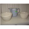 Image 1 : VINTAGE MILK JUG & 2 BOWLS