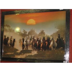 FRAMED PRINT "RUNNING HORSES