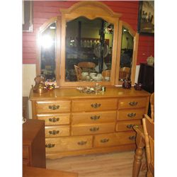 DRESSER WITH MIRROR - 11 DRAWER - NEW