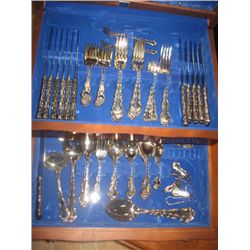 SILVERWARE IN CASE, BIRKS STAINLESS, SHEFFIELD ENG