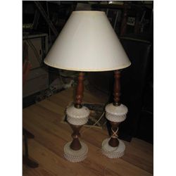 MILK GLASS LAMPS - 2 - ONLY 1 SHADE