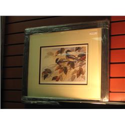 FRAMED L E PRINT "AUTUMN CHICKADEE