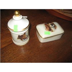 LIMOGES BATHROOM SET - DOG ON TOP