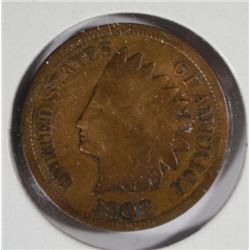 1908S  Indian penny  VG  est $75-$80