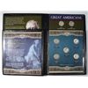 Image 2 : 2  sets of coins:Great Americans FDR 3 silver dimes 4 non silver  and last 5