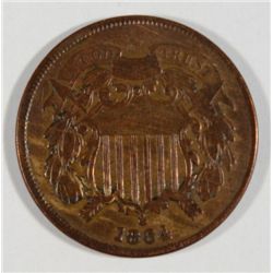 1864  2 center  VG/F est $15-$20