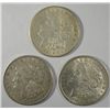 Image 1 : ( 3 ) THREE NICE CIRCULATED MORGAN SILVER DOLLARS