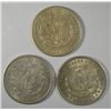 Image 2 : ( 3 ) THREE NICE CIRCULATED MORGAN SILVER DOLLARS