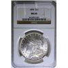 Image 1 : 1890 MORGAN DOLLAR NGC MS65 GEM, WHITE
