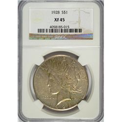 1928 PEACE DOLLAR NGC XF 45