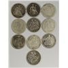 Image 1 : 10 Seated Liberty dimes all have minor damage but nice  clear dates