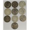 Image 2 : 10 Seated Liberty dimes all have minor damage but nice  clear dates