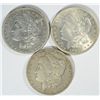 Image 1 : 3 nice  circulated  Morgan $-80S-1902-1921  est $120-$130
