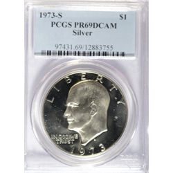 1973-S IKE DOLLAR PCGS PR69 DCAM SILVER
