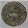 Image 1 : 1852 THREE CENT SILVER FINE (DAMAGED)