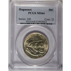 1924 HUGUENOT COMMEM HALF DOLLAR PCGS MS64