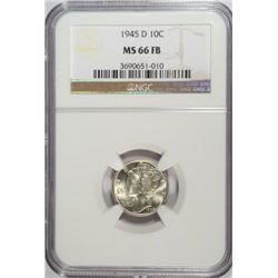 1945-D MERCURY DIME NGC MS66FB GEM