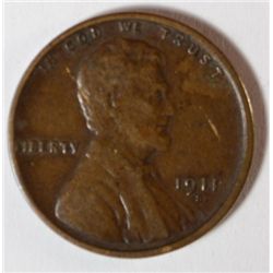 1911-S LINCOLN ONE CENT VF