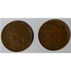 1903 AND 1907 XF INDIAN ONE CENT