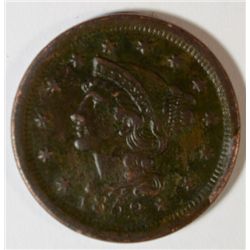 1852 LARGE ONE CENT XF DARK