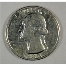 1932-S WASHINGTON QUARTER AU RIM NICKS ON REVERSE