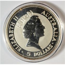 1991 AUSTRAILIAN KOOKABURRA ONE OUNCE .999 SILVER COIN
