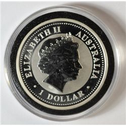 2001 AUSTRAILIAN KOOKABURRA ONE OUNCE .999 SILVER COIN
