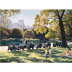 Michele Byrne, The Boat Pond, Signed Canvas Print