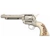 Image 1 : Engraved Colt Single Action Revolver with Stag Grips