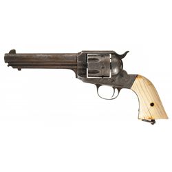 Engraved Remington Model 1890 Single Action Army Revolver with Ivory Grips